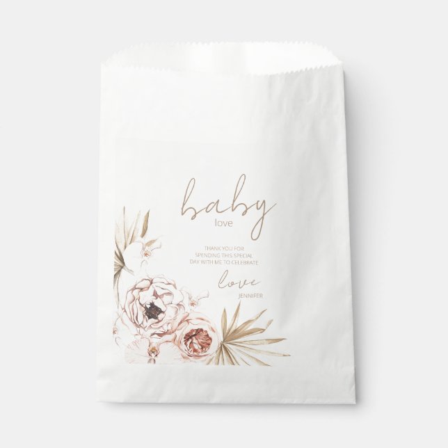Pampas Grass Boho Bohemian Baby Shower Favour Bags (Front)