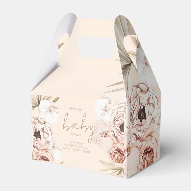 Pampas Grass Boho Bohemian Baby Shower Favour Box (Front Side)