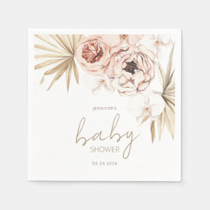 Pampas Grass Boho Bohemian Baby Shower Napkin