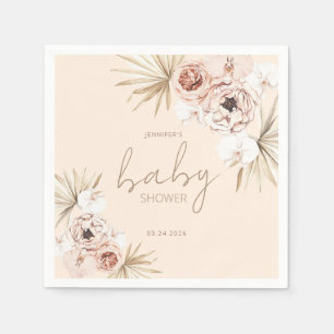 Pampas Grass Boho Bohemian Baby Shower Napkin