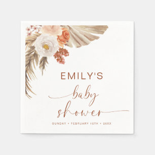 Pampas Grass Boho Bohemian Desert Baby Shower Napkin