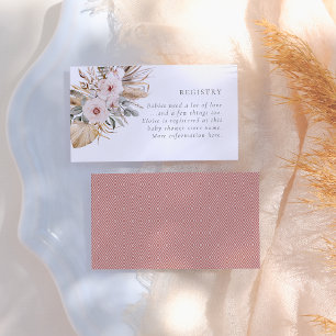 Pampas Grass Boho Bohemian Desert Girl Baby Shower Enclosure Card