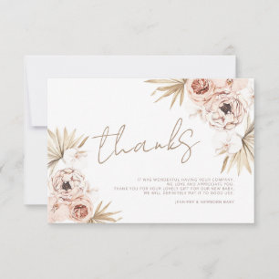 Pampas Grass Boho Bohemian Thank You Baby Shower