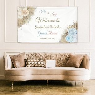 Pampas Grass Boho Botanical Floral Welcome Sign