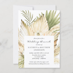 Pampas Grass Boho Bouquet Post Wedding Brunch Invitation