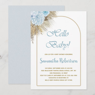 Pampas Grass Boho Boy Baby Shower  Invitation