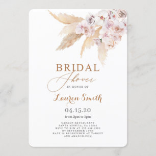 Pampas Grass boho Bridal Shower Invitation