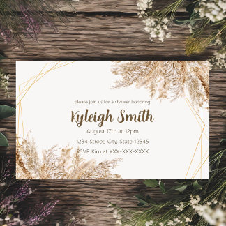 Pampas Grass Boho Chic Invitation