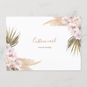 Pampas grass boho custom card