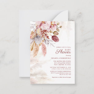 Pampas Grass Boho Dried Flowers Girl Baby Shower Card