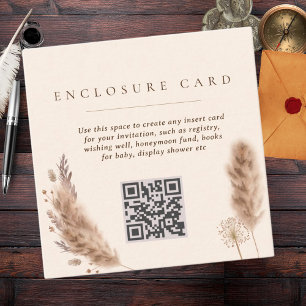 Pampas Grass Boho Elegant Wedding Enclosure Card