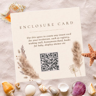 Pampas Grass Boho Elegant Wedding Enclosure Card