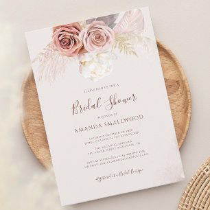 Pampas Grass Boho Fall Bridal Shower Invitation
