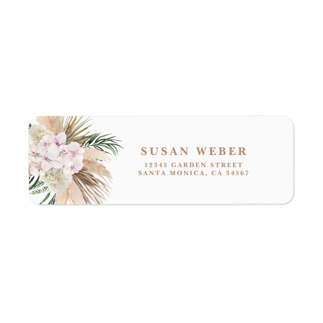 Pampas Grass boho invitation (Front)