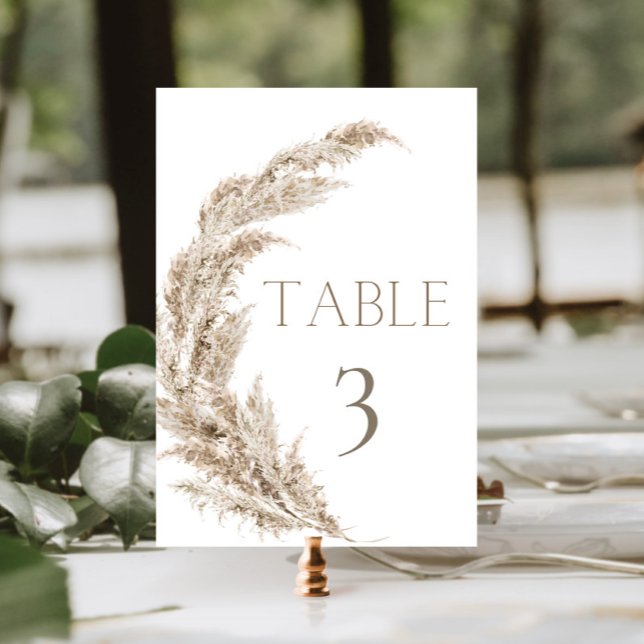 Pampas Grass Boho Table Number (Creator Uploaded)