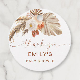 Pampas Grass Boho Thank You Desert Baby Shower Favour Tags