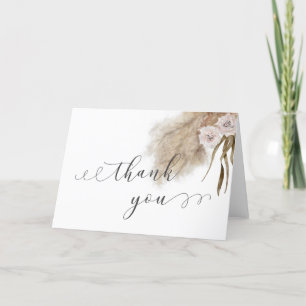 Pampas Grass Botanical Bridal Shower Thank You Card