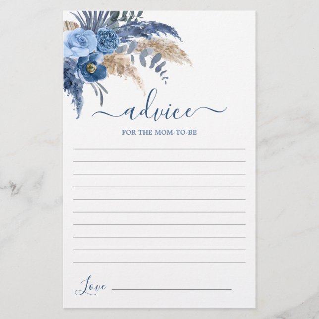 Pampas Grass Boy Advice for the Mum To Be card (Front)