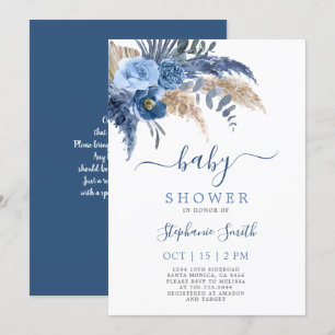 Pampas Grass Boy Baby Shower Boy Invitation