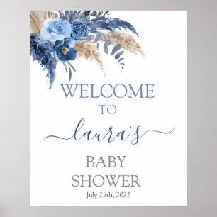 Pampas Grass Boy Baby Shower Welcome sign