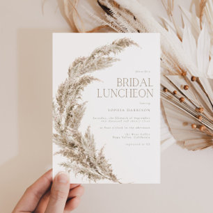Pampas Grass Bridal Luncheon Invitation
