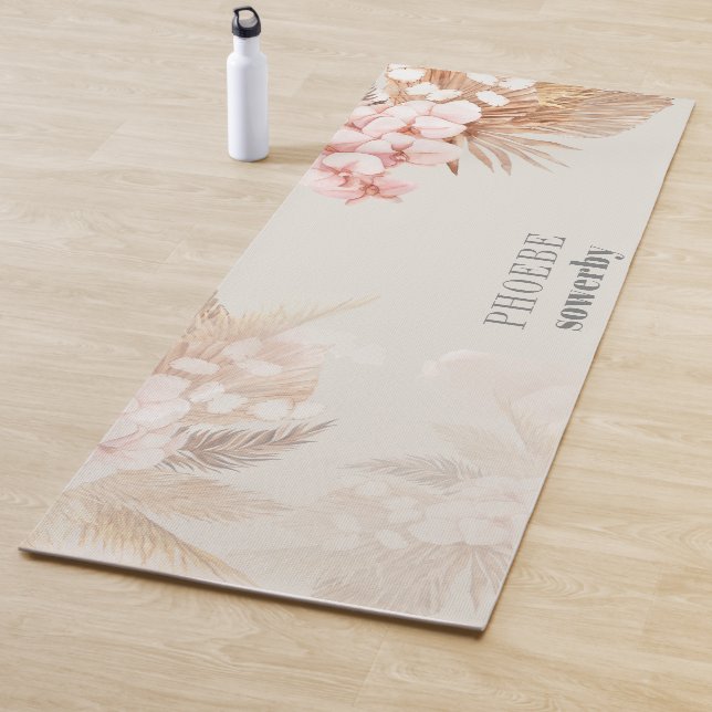 Pampas Grass Bridal Shower Floral Terracotta Yoga Mat (In Situ)