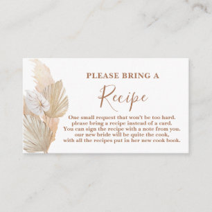 Pampas Grass Bridal Shower Recipe Card Request