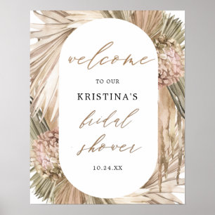 Pampas Grass Bridal Shower Welcome Sign
