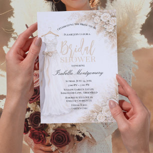 Pampas Grass Bridesmaid Dress Bridal Shower Invitation