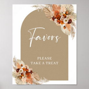 Pampas grass burnt orange beige burgundy Favours Poster
