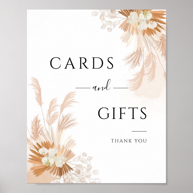 Pampas Grass Cards and Gifts Wedding Sign (Front)