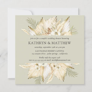 Pampas Grass Desert Boho Couple's Wedding Shower Invitation