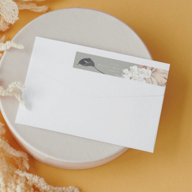 Pampas Grass Desert Tropical Muted Save The Date Wrap Around Label (Creator Uploaded)