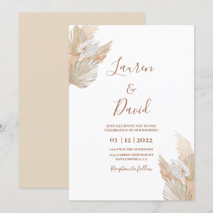 Pampas Grass desert wedding Invitation