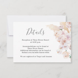 Pampas Grass details wedding card