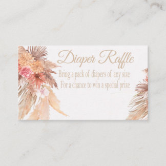 Pampas Grass diaper raffle card, Desert, Boho flow Business Card