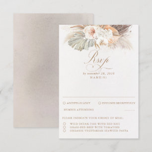 Pampas Grass Dried Foliage Wedding RSVP