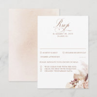 Pampas Grass Dried Foliage Wedding RSVP