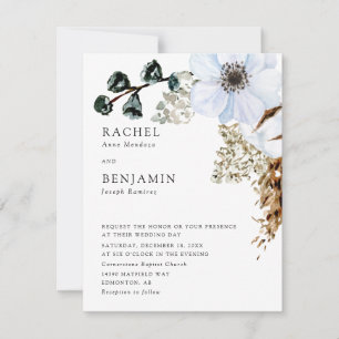 Pampas Grass Elegant Boho Wedding Floral  Invitation