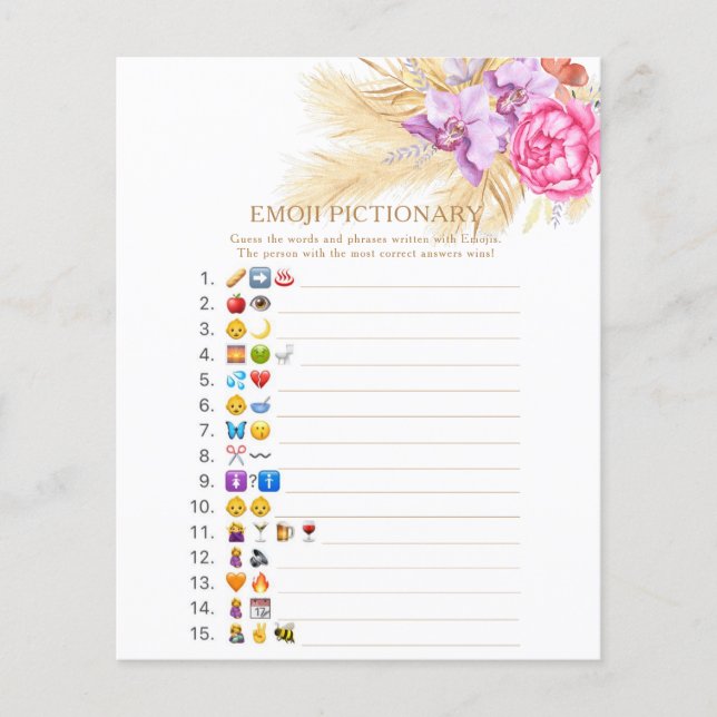 Pampas grass - Emoji pictionary game (Front)