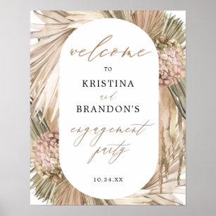 Pampas Grass Engagement Party Welcome Sign