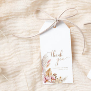 Pampas Grass Floral Bohemian Baby Shower  Gift Tags