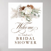 Pampas Grass Floral Boho Bridal Shower Welcome