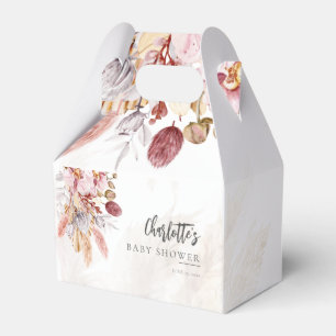 Pampas Grass Floral Boho Girl Baby Shower Favour Box
