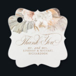 Pampas Grass Floral Boho Thank You Favour Tags<br><div class="desc">Pampas grass and soft pastel flowers exotic</div>