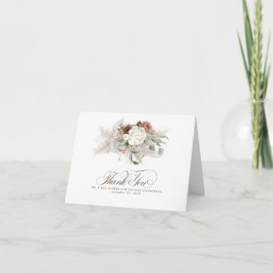 Pampas Grass Floral Boho Wedding Thank You