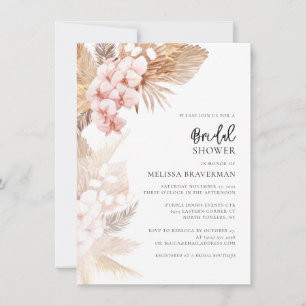Pampas Grass Floral Bridal Shower Invitation