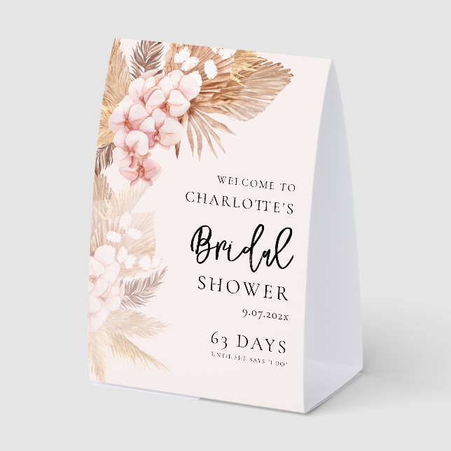 Pampas Grass Floral Bridal Shower Welcome (Front)