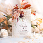 Pampas Grass Floral Burgundy Terracotta Wedding Invitation<br><div class="desc">Orange,  burgundy red and terracotta colors tropical wedding invitations</div>