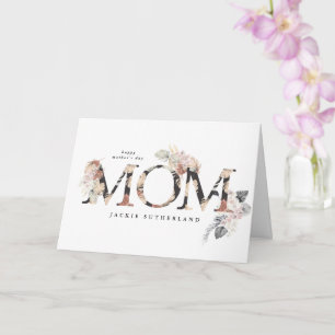 Pampas Grass Floral Photo Boho Modern Mum Day Card